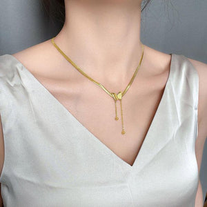 Butterfly Necklace Women Golden Snake Chains with earings