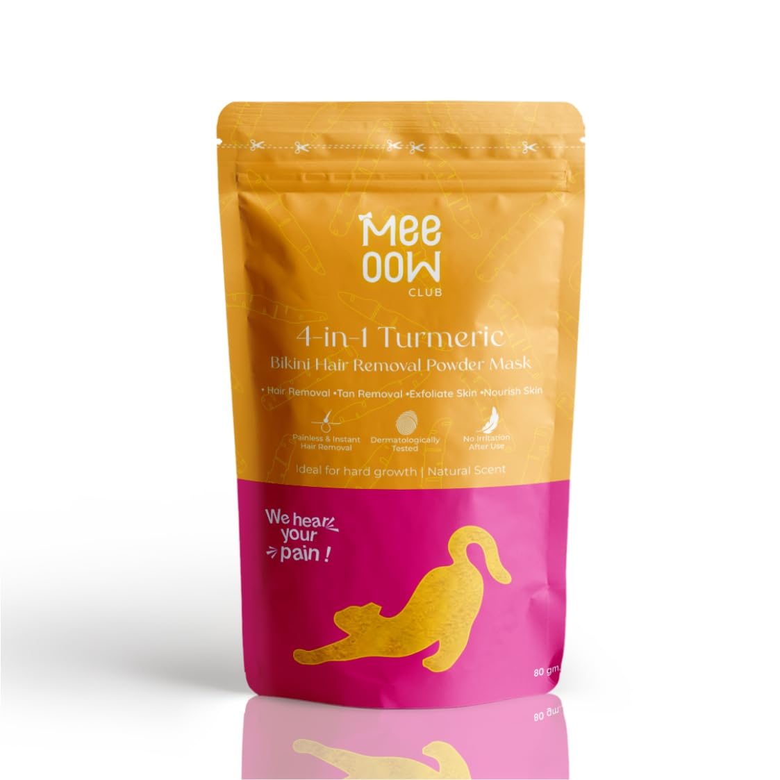 Meow Body Hair Removal Wax Powder + Peeling Foot Mask COMBO