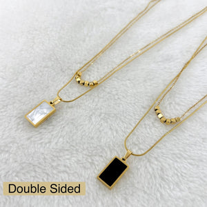 Double Layer Gold Plated Chain with Double Sided Locket