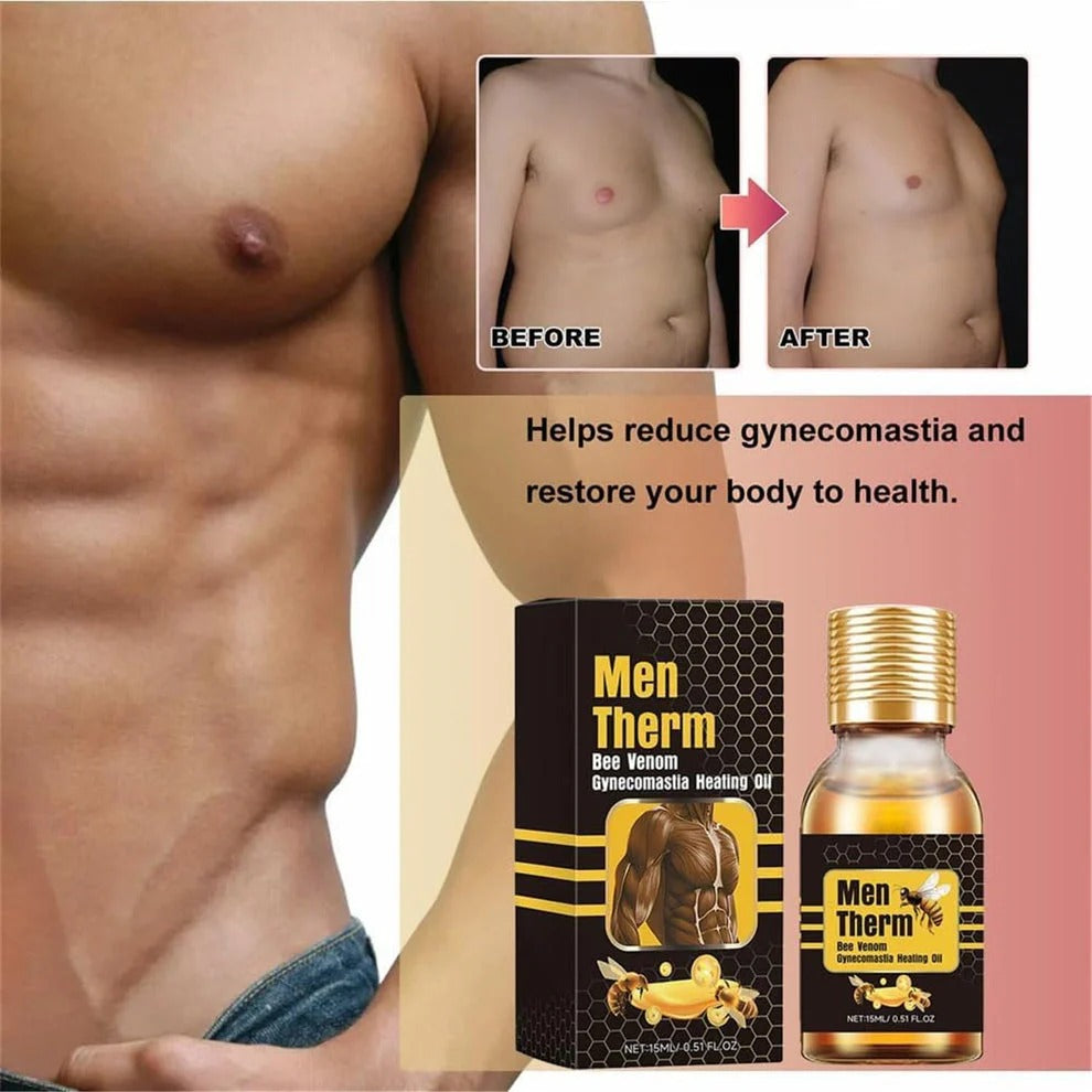 Chest Fat Reducer Oil – Bee Venom Gynecomastia Heating Oil